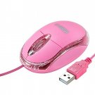 Mini Optical Wired Ergonomic Mouse LED Light Pink Computer Notebook Laptop Mi...
