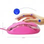 Mini Optical Wired Ergonomic Mouse LED Light Pink Computer Notebook Laptop Mi...