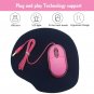 Mini Optical Wired Ergonomic Mouse LED Light Pink Computer Notebook Laptop Mi...