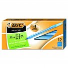BIC Round Stic Xtra Precision Ballpoint Pen, Fine Point (0.8mm), Blue, 12-Count