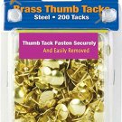 BAZIC Gold Thumb Tacks. 200 Push Pins for Crafts and Office Organization