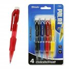 4-Pack Mini 0.7mm Mechanical Pencils Rubber Grip, Eraser by Bazic