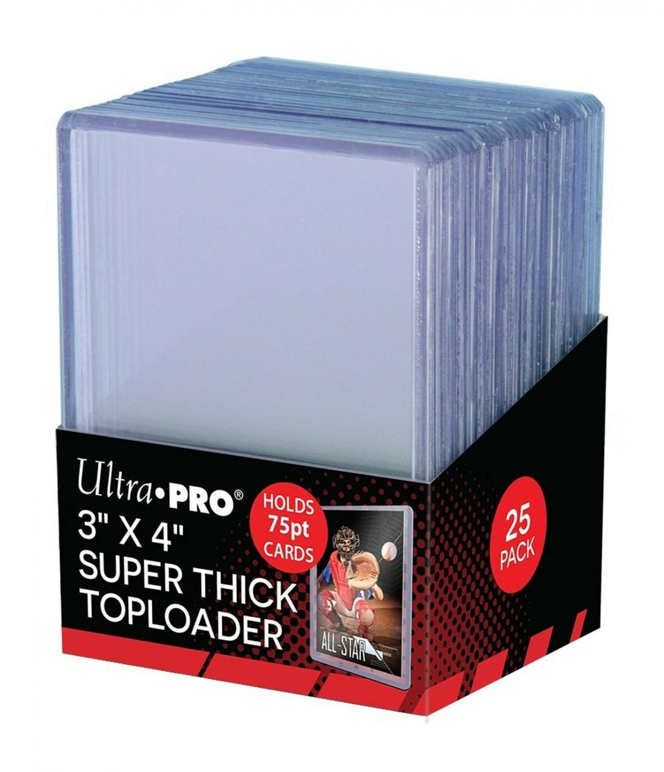 Ultra Pro 3 x 4 Super Thick Baseball Card Toploaders, Holds 75pt Cards (Pack ...