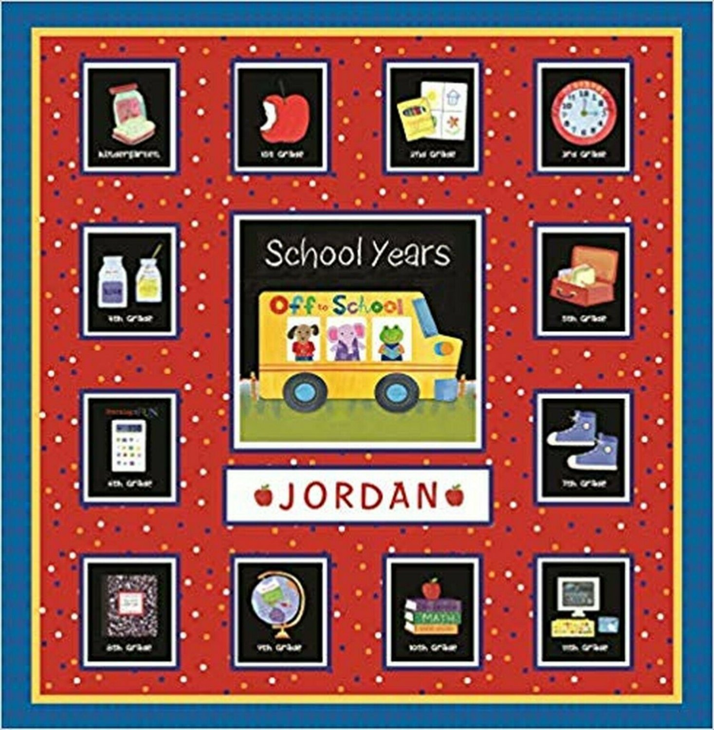 School Years Red and Blue Memory Keeper with 24 Storage Pockets - PI Kids