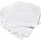 Bumblebee Linens 12 White Linen Cocktail Napkins 6 X 6 Inch Hemstitch Small C...