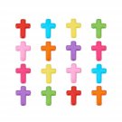 PH PandaHall 100pcs Mixed Color Chunky Acrylic Cross Beads (16x12x4.5mm), Can...