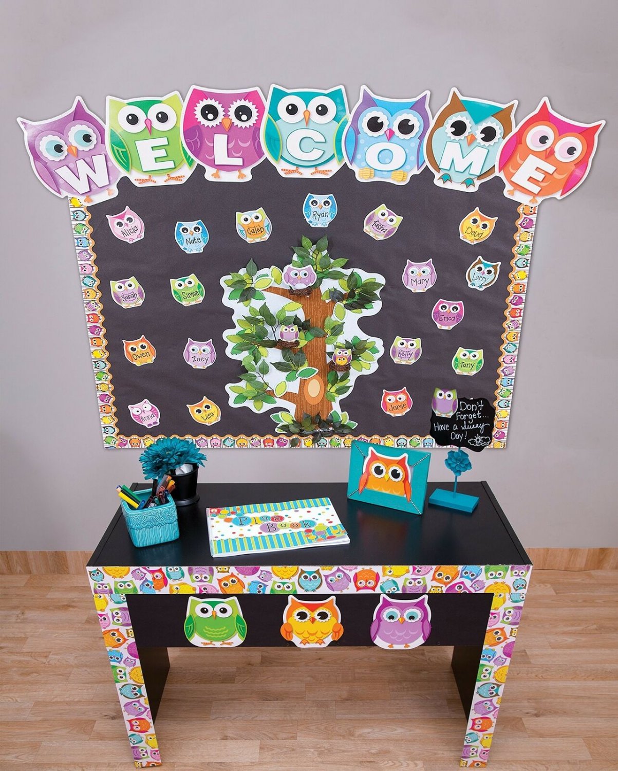 Carson Dellosa Colorful Owl Welcome Bulletin Board Set 110192 4936