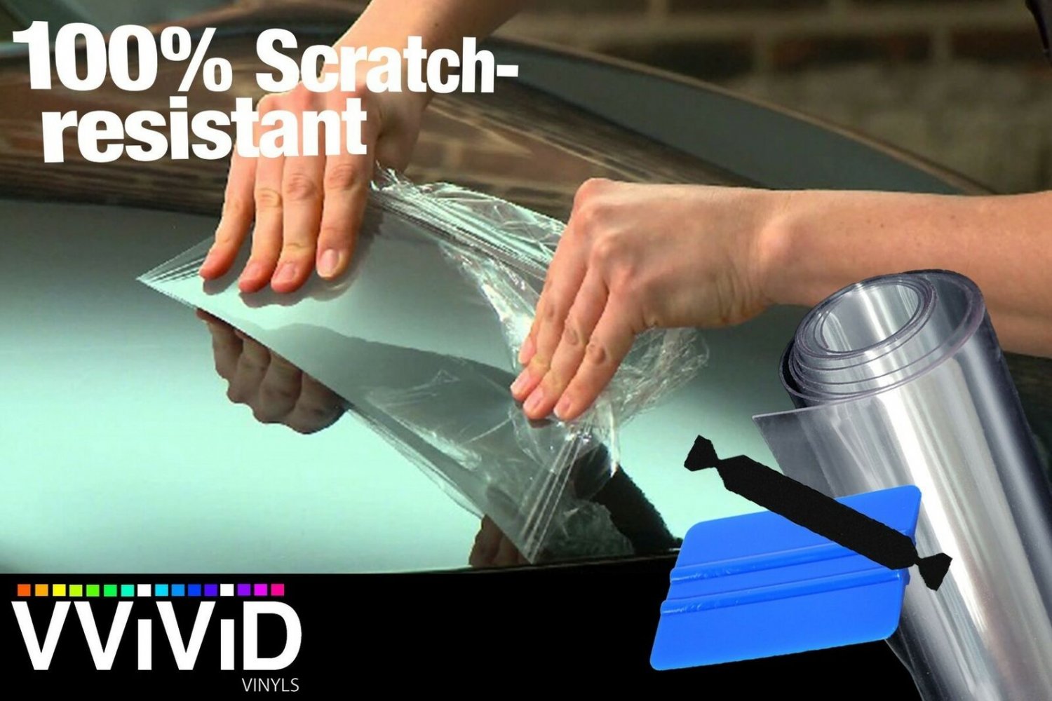 VViViD Clear Bra Paint Protection Bulk Vinyl Wrap Film Including 3M Squeegee ...