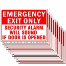 Emergency Exit Only Security Alarm Will Sound 10 Pack Decal Sticker 10 x 7 In...
