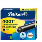 Pelikan 4001 TP/6 Ink Cartridges for Fountain Pens, Brilliant Black, 0.8ml, 6...
