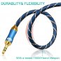 AUX Cable,EMK 3.5mm Nylon Braided Auxiliary Audio Cable [24KGold-Plated,Hi-fi...
