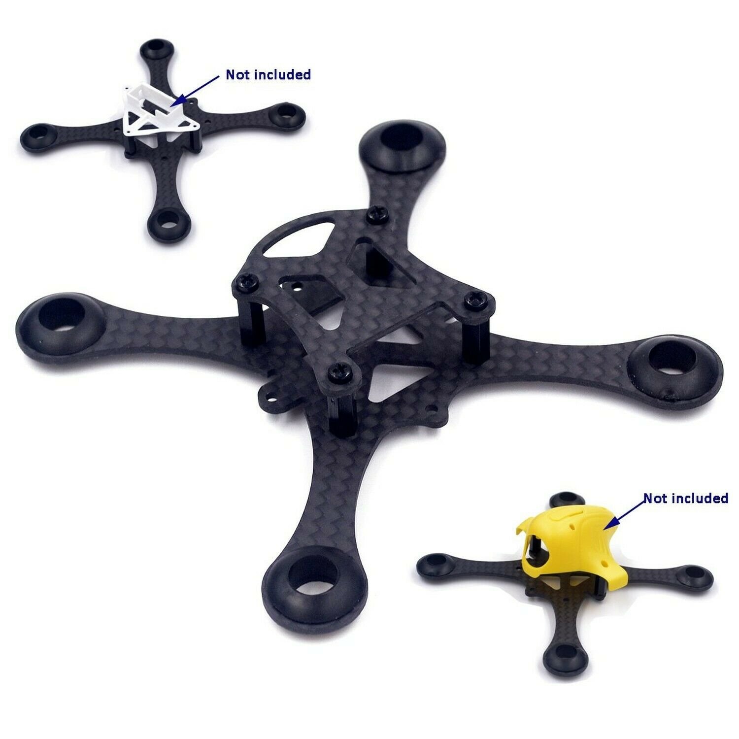 usmile Super Lightweight 100mm Micro Brushed Carbon Fiber Quadcopter Frame fo...