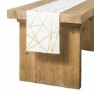 Ling's moment Geometric-Inspired White and Gold Table Runner 12 x 108 Inches ...
