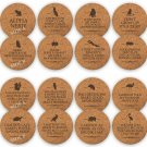 TANGRA Funny Party Cork Coasters Set of 8 Double Sided Laser Engraved with 16...