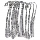 HOUSWEETY 12pc Mixed Antique Tibetan Silver Carved Hook Bookmarks [Office Pro...