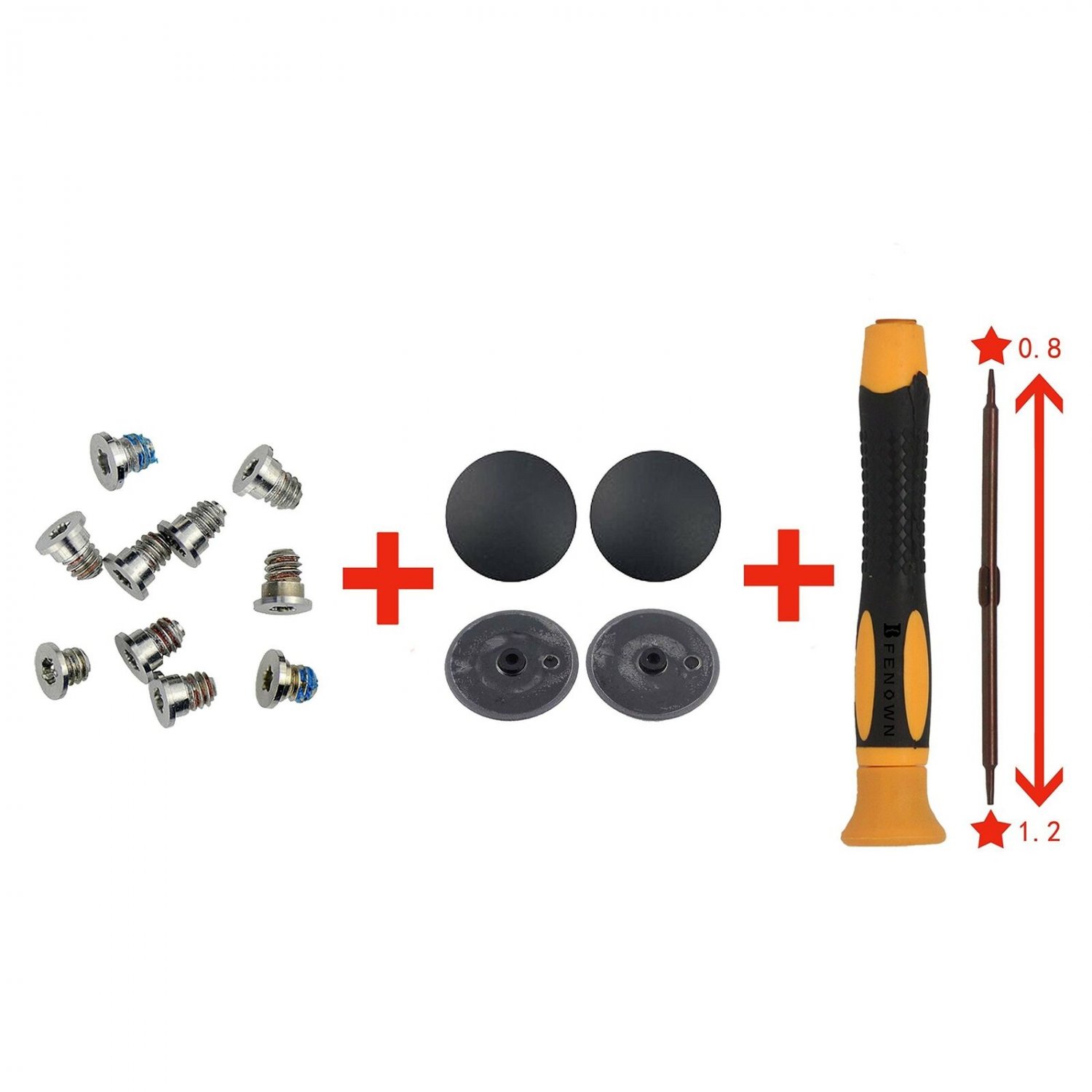 Bfenown 4PCS Bottom Back Case Cover Rubber Foot Feet + Set of 10pcs Repair Bo...