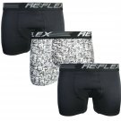 Re:Flex Men's Active Performance Boxer Briefs Underwear (3 Pack) Silver/Black