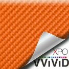 VViViD Orange Carbon Fiber Weatherproof Faux Leather Finish Marine Vinyl Fabr...