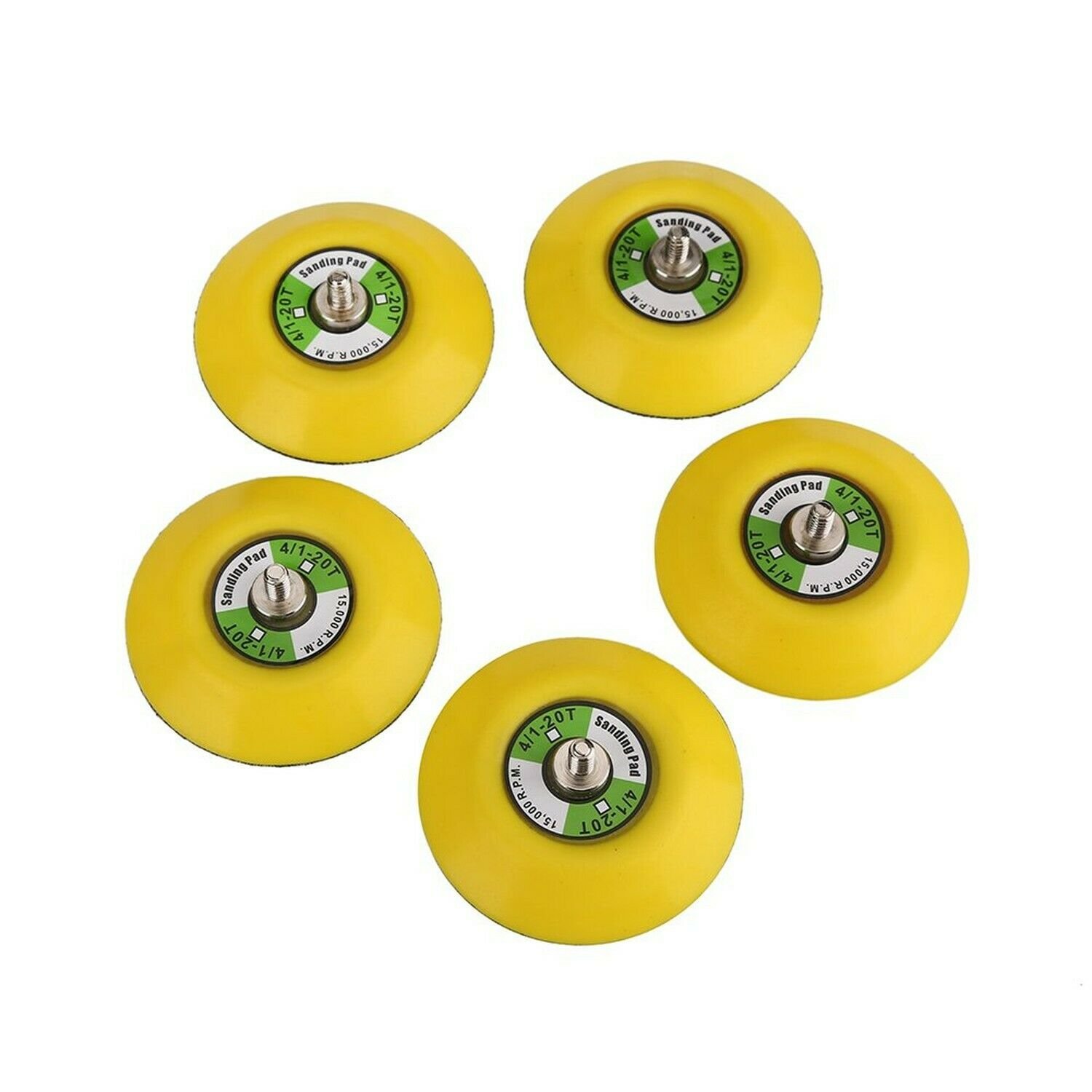 Ouya 3" White Hook and Loop Polishing Pad 1/4"-20 Thread Set of 5Pcs