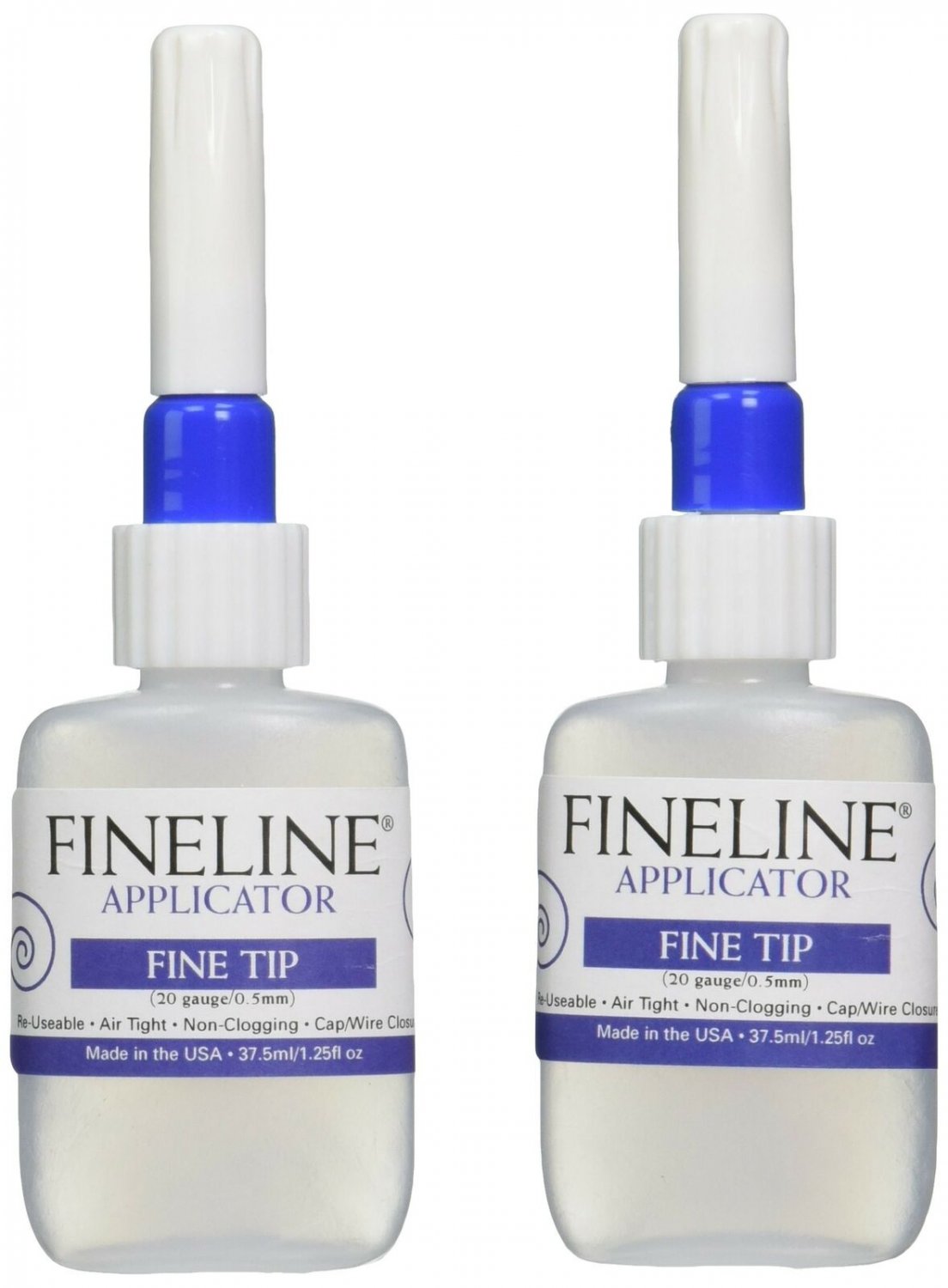 Fineline Applicators 20 Gauge Applicators & Bottles - Empty, pack of 2 1.25 oz