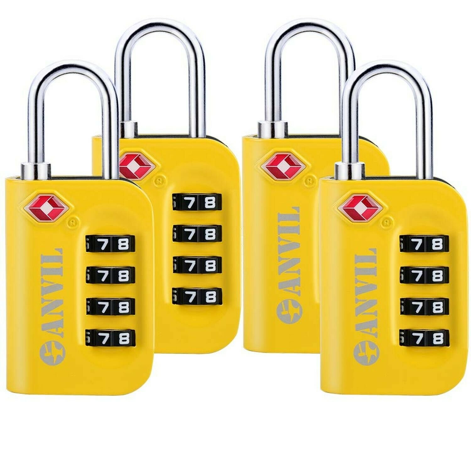 TSA Approved Luggage Lock - 4 Digit Combination padlocks with a Hardened Stee...