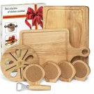 Large Wood Cutting Boards for Kitchen Set - Includes 2 All-Natural Wooden Cut...