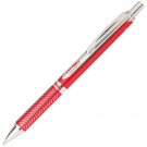 Pentel EnerGel Alloy Retractable Liquid Gel Pen, Red Barrel, Black Ink, 1 pac...