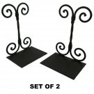 Decorative Twirled Scroll Bookends (2) Vintage Antique Style Wrought Iron Metal