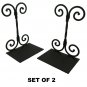 Decorative Twirled Scroll Bookends (2) Vintage Antique Style Wrought Iron Metal