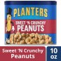 Planters Flavored Peanuts, Sweet & Crunchy, 10 Ounce Canister (Pack of 6)