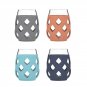 Ello Cru 17 Oz Stemless Wine Glass Set with Silicone Sleeves, Paloma (4-Pack)