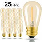 Hizashi - 25 Pack 2200K LED S14 1 Watt Dimmable Bulb E26, String Light Replac...