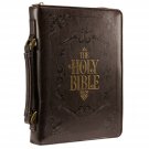 Bible Cover - Lux-Leather - Holy Bible - Brown - Large