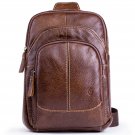 Genuine Leather Shoulder Sling Backpack Bag Unisex Outdoor Crossbody Sling Pa...