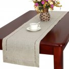 Grelucgo Handmade Hemstitched Natural Rectangle Lace Table Runners (14x48 inch)