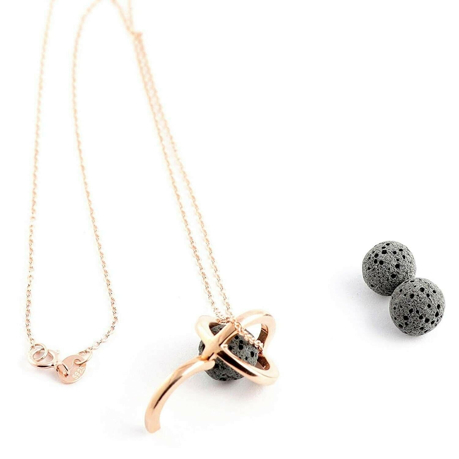 NEW  Sterling Silver Oil Diffuser Necklaces and Bracelets for Essential Oil A...