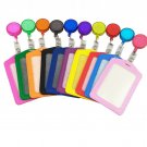 yueton Pack of 10 Leather ID Badge Card Holder with Retractable ID Badge Reel