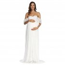 COSYOU Maternity Dress Sexy Off Shoulder Gown Dress Women White 5 X-Large
