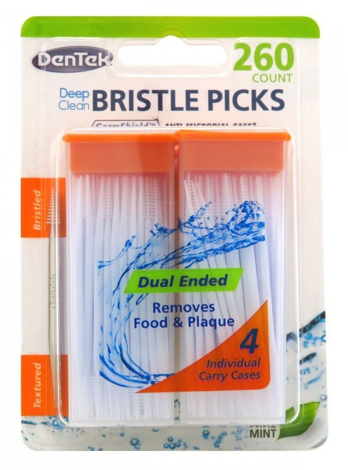DenTek Deep Clean Bristle Picks Dual Ended, Mint 260 ea (Pack of 3) Pack of 3