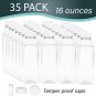 16 OZ Empty PET Plastic Juice Bottles - Pack of 35 Reusable Clear Disposable ...