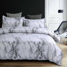 Nattey Duvet Cover Set White Marble Bedding Set With Zipper (Twin, White Marb...