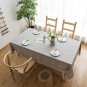 Mokani Washable Cotton Linen Solid Embroidery Checkered Design Tablecloth, Re...