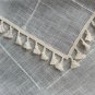 Mokani Washable Cotton Linen Solid Embroidery Checkered Design Tablecloth, Re...