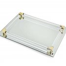 Mirror Tray Vanity Tray Serving Tray with Crystal Border - 9" x 14"