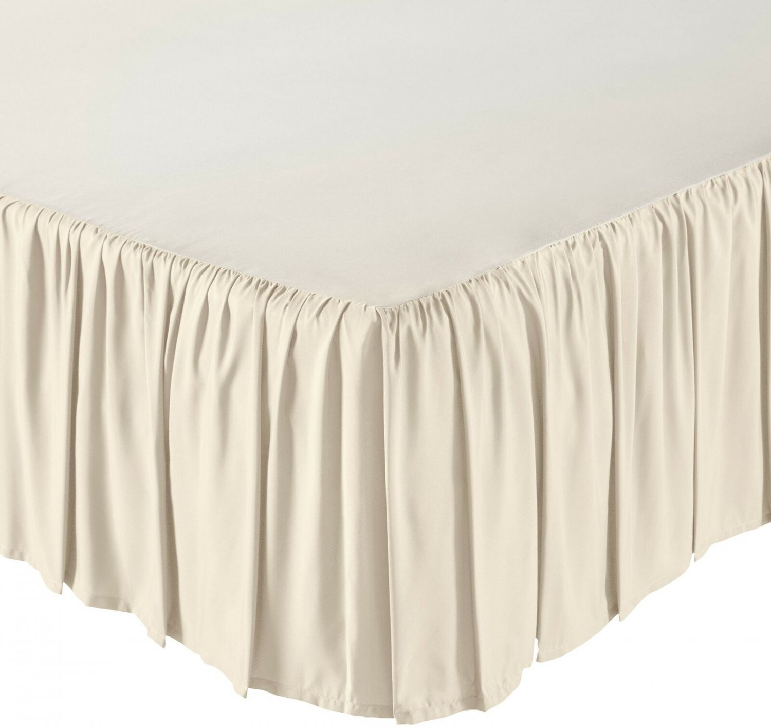 AmazonBasics Ruffled Bed Skirt - King, Beige