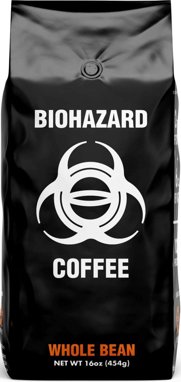 Biohazard Whole Bean Coffee, The World's Strongest Coffee 928 mg Caffeine (16...