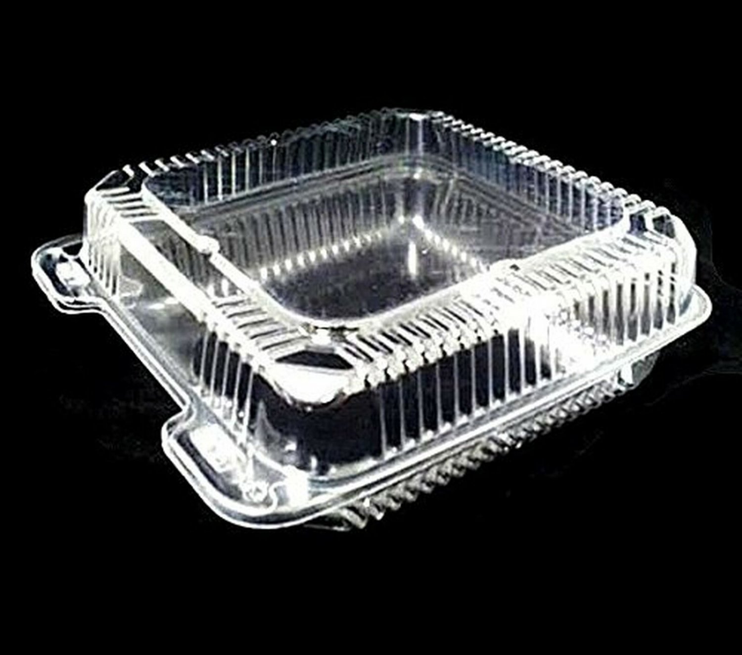 Durable Packaging 8" x 8" x 3" Clear Hinged Plastic Food Bakery Take-Out Cont...