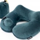 AirComfy Inflatable Neck Travel Pillow - Luxuriously Soft Washable Cover and ...