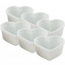 HIC Harold Import Co. 98035-6 Heart-Shaped Ramekins, White Heart Ramekin, 4 Oz.