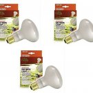 (3 Pack) Zilla Reptile Terrarium Heat Lamps Incandescent Bulb, White Spot, 150W